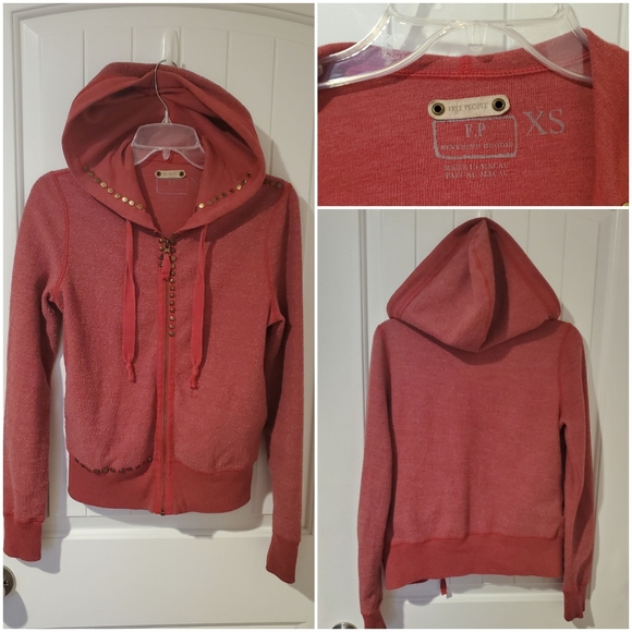 Free People Tops - Free People REVERSE HOODIE, sz XS/S. MAUVE. EEUC!